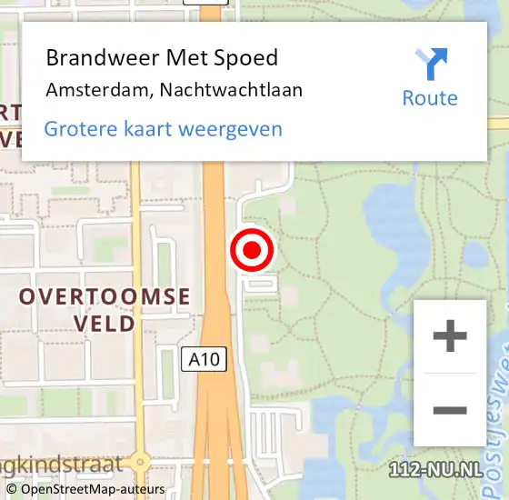 Locatie op kaart van de 112 melding: Brandweer Met Spoed Naar Amsterdam, Nachtwachtlaan op 14 februari 2024 14:23