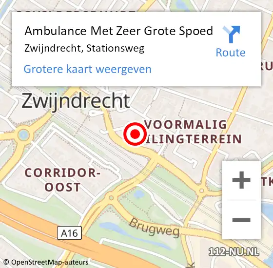 Locatie op kaart van de 112 melding: Ambulance Met Zeer Grote Spoed Naar Zwijndrecht, Stationsweg op 14 februari 2024 15:02