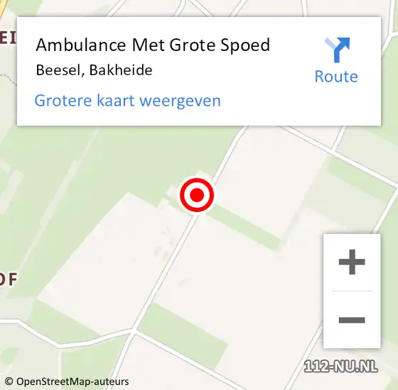 Locatie op kaart van de 112 melding: Ambulance Met Grote Spoed Naar Beesel, Bakheide op 14 februari 2024 15:14