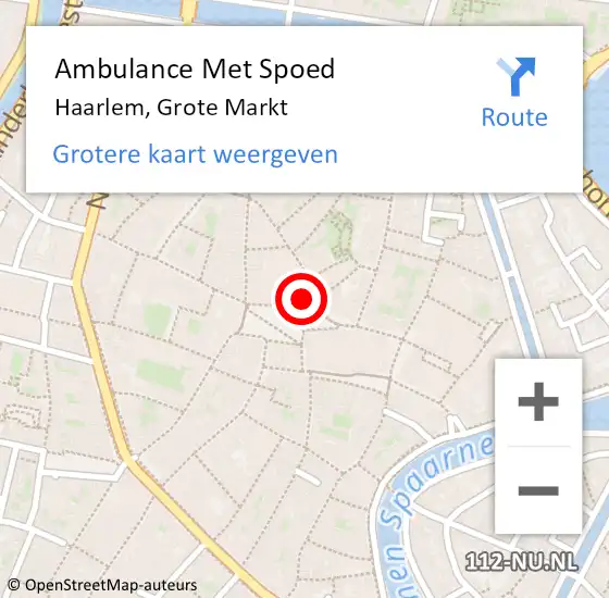 Locatie op kaart van de 112 melding: Ambulance Met Spoed Naar Haarlem, Grote Markt op 14 februari 2024 15:54