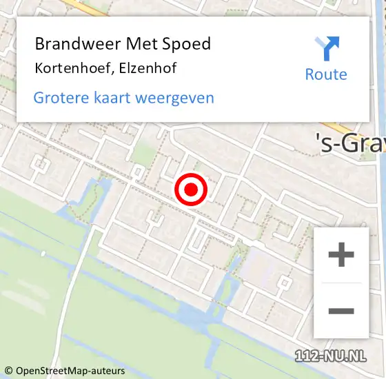 Locatie op kaart van de 112 melding: Brandweer Met Spoed Naar Kortenhoef, Elzenhof op 14 februari 2024 16:25