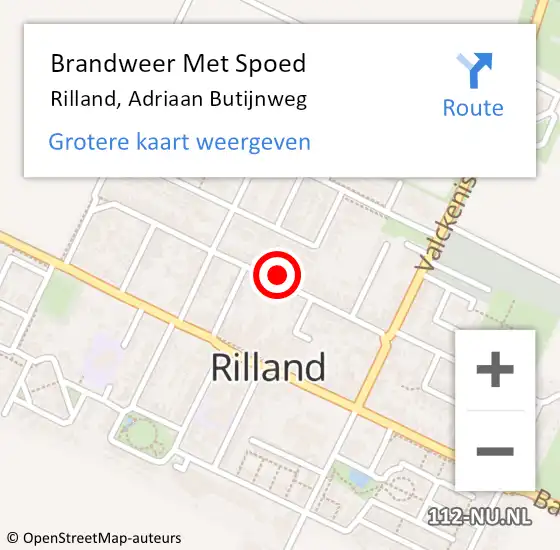 Locatie op kaart van de 112 melding: Brandweer Met Spoed Naar Rilland, Adriaan Butijnweg op 14 februari 2024 17:48
