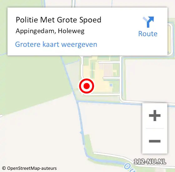 Locatie op kaart van de 112 melding: Politie Met Grote Spoed Naar Appingedam, Holeweg op 14 februari 2024 18:40