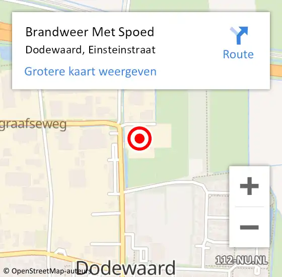 Locatie op kaart van de 112 melding: Brandweer Met Spoed Naar Dodewaard, Einsteinstraat op 14 februari 2024 22:09