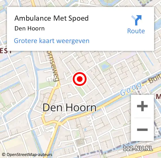 Locatie op kaart van de 112 melding: Ambulance Met Spoed Naar Den Hoorn op 14 februari 2024 22:16