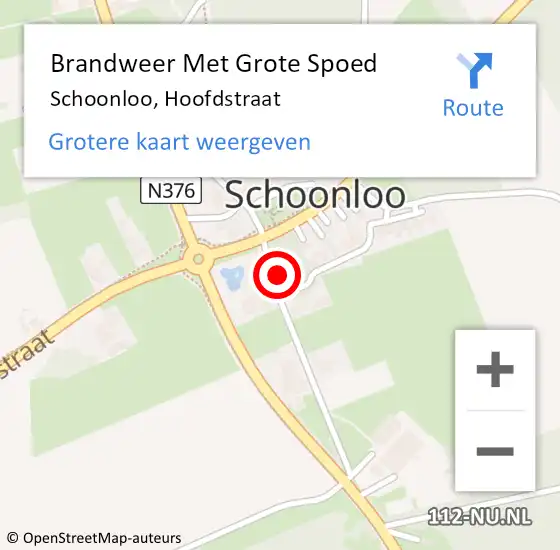 Locatie op kaart van de 112 melding: Brandweer Met Grote Spoed Naar Schoonloo, Hoofdstraat op 15 februari 2024 00:14