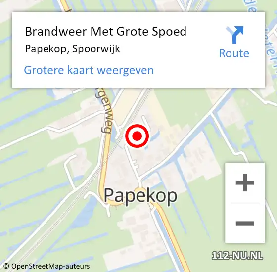 Locatie op kaart van de 112 melding: Brandweer Met Grote Spoed Naar Papekop, Spoorwijk op 15 februari 2024 02:07