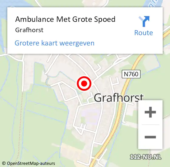 Locatie op kaart van de 112 melding: Ambulance Met Grote Spoed Naar Grafhorst op 15 februari 2024 05:55