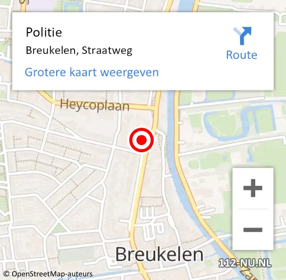 Locatie op kaart van de 112 melding: Politie Breukelen, Straatweg op 15 februari 2024 08:03