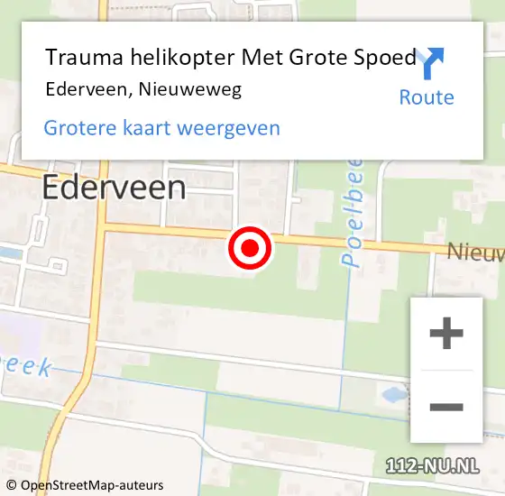 Locatie op kaart van de 112 melding: Trauma helikopter Met Grote Spoed Naar Ederveen, Nieuweweg op 15 februari 2024 10:43