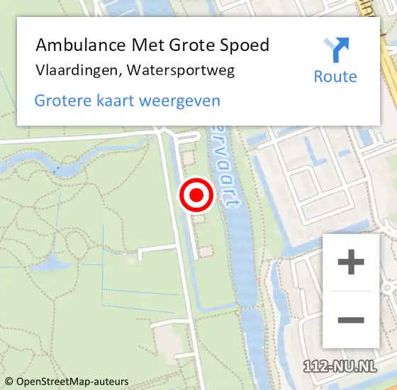 Locatie op kaart van de 112 melding: Ambulance Met Grote Spoed Naar Vlaardingen, Watersportweg op 15 februari 2024 10:47