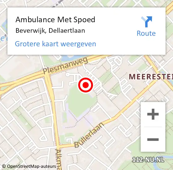 Locatie op kaart van de 112 melding: Ambulance Met Spoed Naar Beverwijk, Dellaertlaan op 15 februari 2024 11:44
