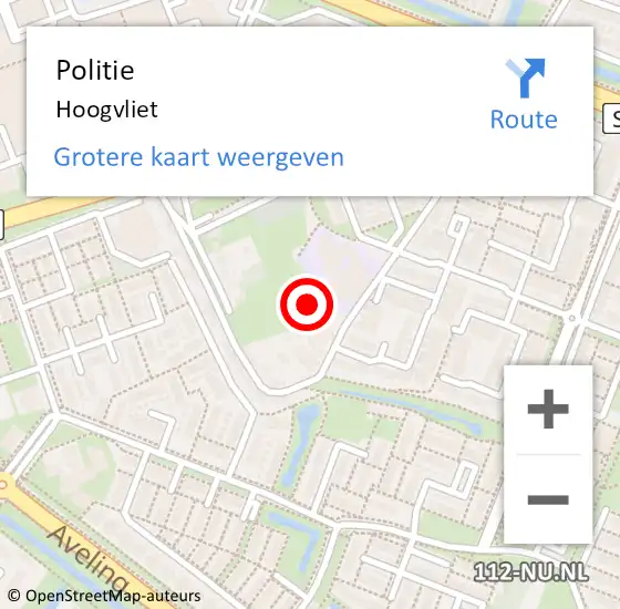 Locatie op kaart van de 112 melding: Politie Hoogvliet op 15 februari 2024 11:58