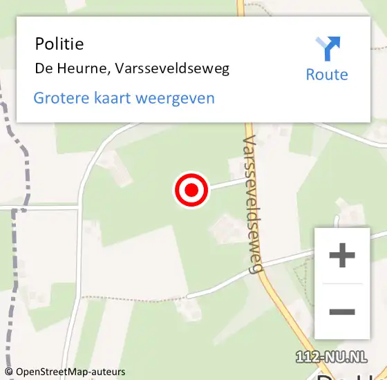 Locatie op kaart van de 112 melding: Politie De Heurne, Varsseveldseweg op 15 februari 2024 12:52