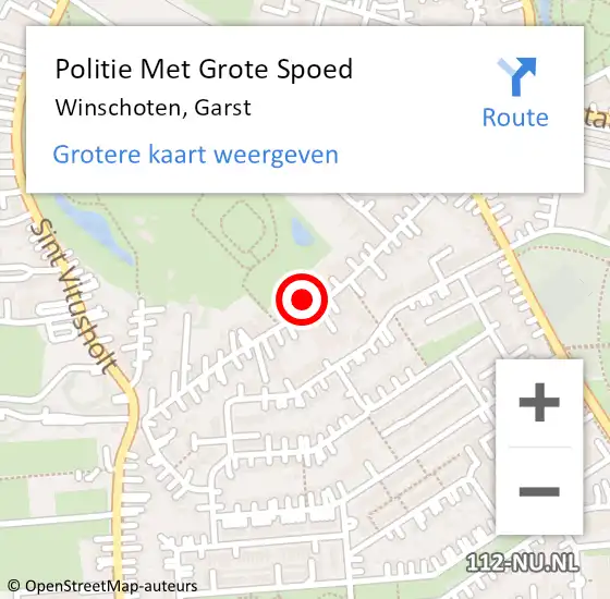 Locatie op kaart van de 112 melding: Politie Met Grote Spoed Naar Winschoten, Garst op 15 februari 2024 13:15