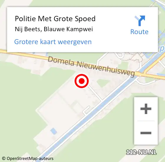Locatie op kaart van de 112 melding: Politie Met Grote Spoed Naar Nij Beets, Blauwe Kampwei op 15 februari 2024 13:20