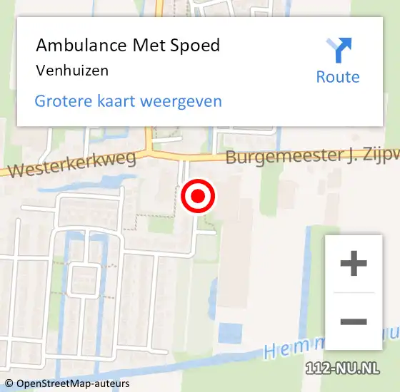 Locatie op kaart van de 112 melding: Ambulance Met Spoed Naar Venhuizen op 15 februari 2024 13:56