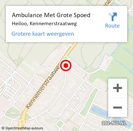 Locatie op kaart van de 112 melding: Ambulance Met Grote Spoed Naar Heiloo, Kennemerstraatweg op 15 februari 2024 14:10