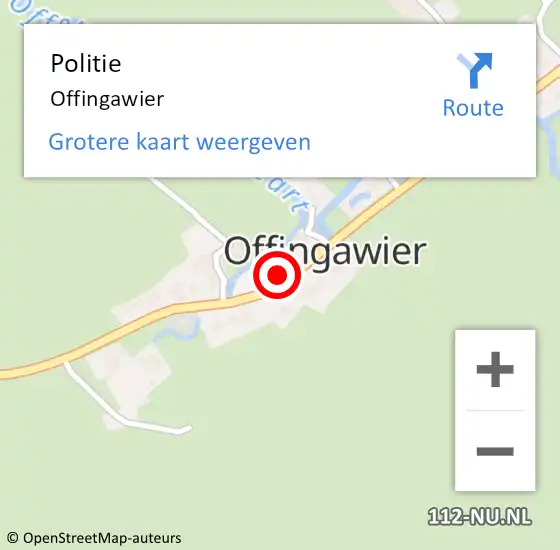 Locatie op kaart van de 112 melding: Politie Offingawier op 15 februari 2024 14:18
