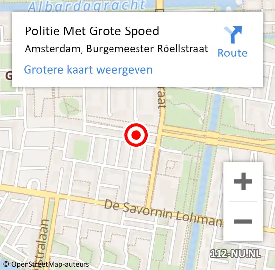 Locatie op kaart van de 112 melding: Politie Met Grote Spoed Naar Amsterdam, Burgemeester Röellstraat op 15 februari 2024 15:42
