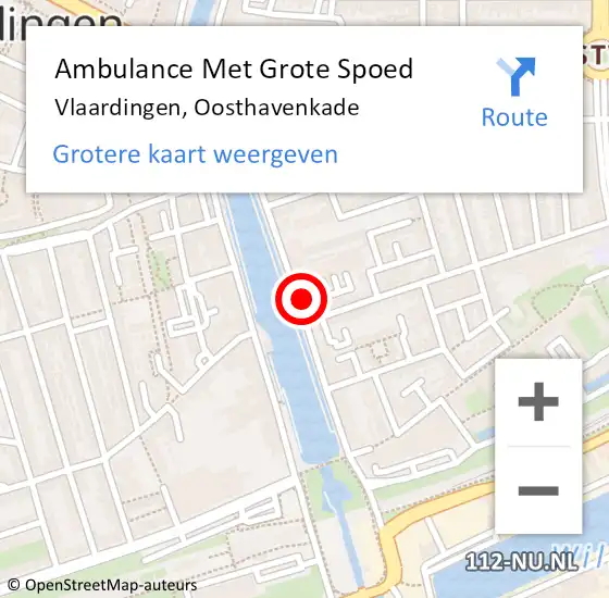 Locatie op kaart van de 112 melding: Ambulance Met Grote Spoed Naar Vlaardingen, Oosthavenkade op 15 februari 2024 16:09