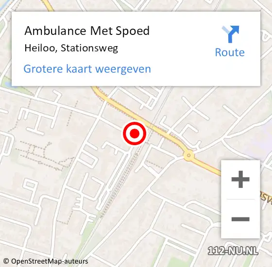 Locatie op kaart van de 112 melding: Ambulance Met Spoed Naar Heiloo, Stationsweg op 15 februari 2024 17:11