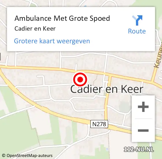 Locatie op kaart van de 112 melding: Ambulance Met Grote Spoed Naar Cadier en Keer op 15 februari 2024 18:04