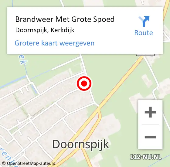 Locatie op kaart van de 112 melding: Brandweer Met Grote Spoed Naar Doornspijk, Kerkdijk op 16 februari 2024 00:06