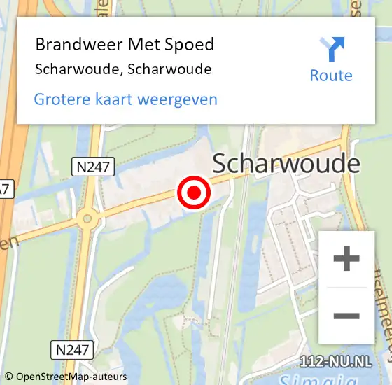 Locatie op kaart van de 112 melding: Brandweer Met Spoed Naar Scharwoude, Scharwoude op 16 februari 2024 03:44