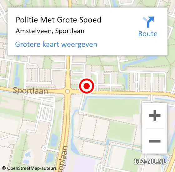 Locatie op kaart van de 112 melding: Politie Met Grote Spoed Naar Amstelveen, Sportlaan op 16 februari 2024 09:34