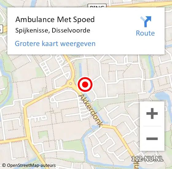 Locatie op kaart van de 112 melding: Ambulance Met Spoed Naar Spijkenisse, Disselvoorde op 16 februari 2024 09:56