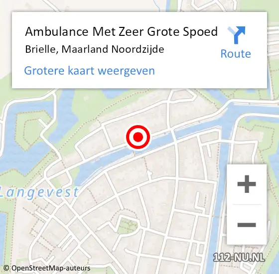 Locatie op kaart van de 112 melding: Ambulance Met Zeer Grote Spoed Naar Brielle, Maarland Noordzijde op 16 februari 2024 12:33