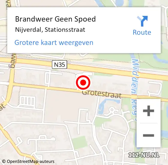 Locatie op kaart van de 112 melding: Brandweer Geen Spoed Naar Nijverdal, Stationsstraat op 16 februari 2024 13:49