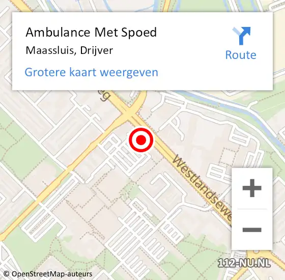 Locatie op kaart van de 112 melding: Ambulance Met Spoed Naar Maassluis, Drijver op 16 februari 2024 14:17
