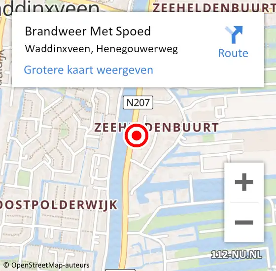 Locatie op kaart van de 112 melding: Brandweer Met Spoed Naar Waddinxveen, Henegouwerweg op 16 februari 2024 14:23