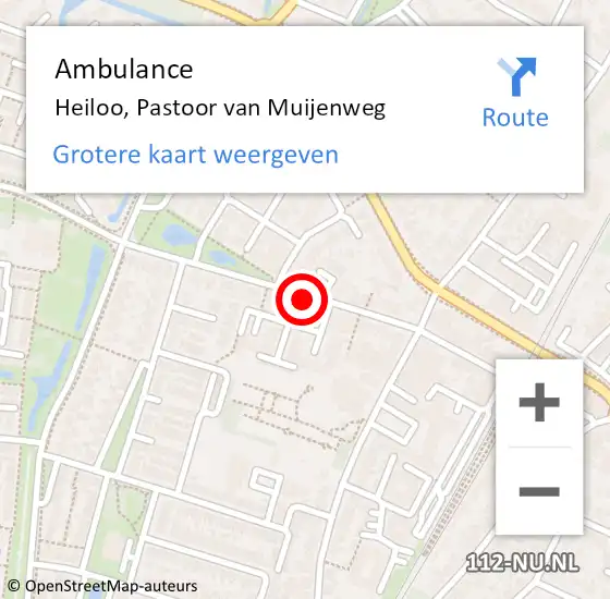 Locatie op kaart van de 112 melding: Ambulance Heiloo, Pastoor van Muijenweg op 16 februari 2024 15:04
