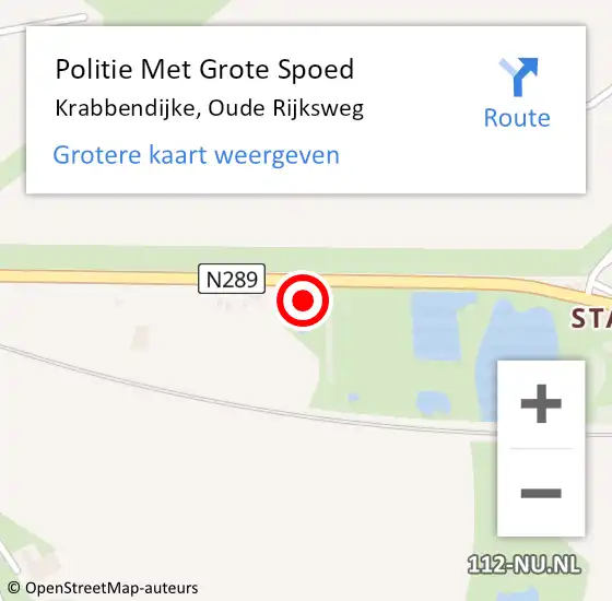 Locatie op kaart van de 112 melding: Politie Met Grote Spoed Naar Krabbendijke, Oude Rijksweg op 16 februari 2024 15:07