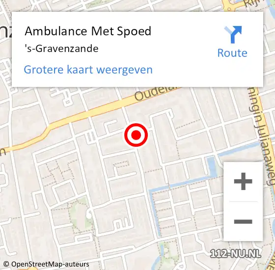 Locatie op kaart van de 112 melding: Ambulance Met Spoed Naar 's-Gravenzande op 16 februari 2024 17:02