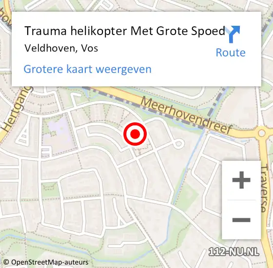 Locatie op kaart van de 112 melding: Trauma helikopter Met Grote Spoed Naar Veldhoven, Vos op 16 februari 2024 17:26