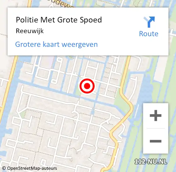 Locatie op kaart van de 112 melding: Politie Met Grote Spoed Naar Reeuwijk op 16 februari 2024 17:42