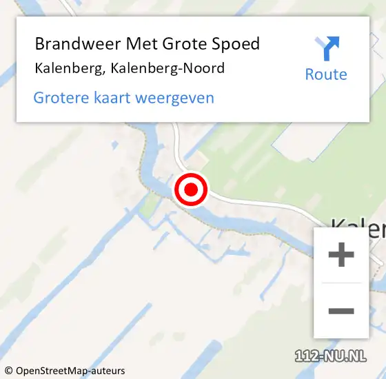 Locatie op kaart van de 112 melding: Brandweer Met Grote Spoed Naar Kalenberg, Kalenberg-Noord op 16 februari 2024 23:12
