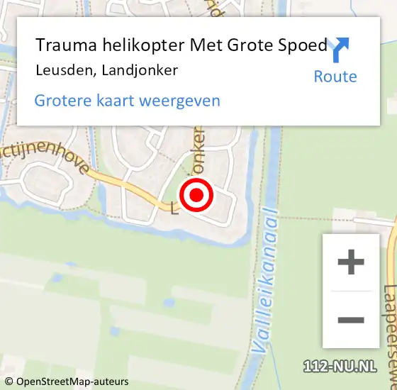 Locatie op kaart van de 112 melding: Trauma helikopter Met Grote Spoed Naar Leusden, Landjonker op 17 februari 2024 01:30