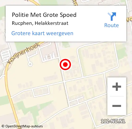 Locatie op kaart van de 112 melding: Politie Met Grote Spoed Naar Rucphen, Helakkerstraat op 17 februari 2024 03:20