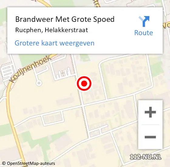 Locatie op kaart van de 112 melding: Brandweer Met Grote Spoed Naar Rucphen, Helakkerstraat op 17 februari 2024 03:22