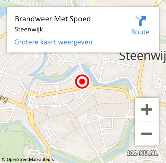 Locatie op kaart van de 112 melding: Brandweer Met Spoed Naar Steenwijk op 17 februari 2024 03:23