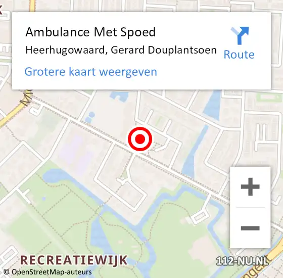 Locatie op kaart van de 112 melding: Ambulance Met Spoed Naar Heerhugowaard, Gerard Douplantsoen op 17 februari 2024 07:27