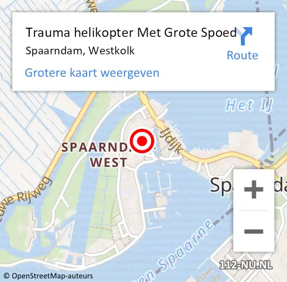 Locatie op kaart van de 112 melding: Trauma helikopter Met Grote Spoed Naar Spaarndam, Westkolk op 17 februari 2024 07:43