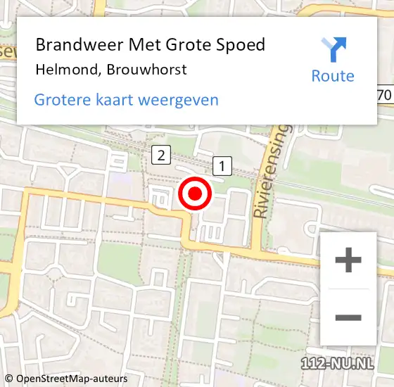 Locatie op kaart van de 112 melding: Brandweer Met Grote Spoed Naar Helmond, Brouwhorst op 17 februari 2024 08:36