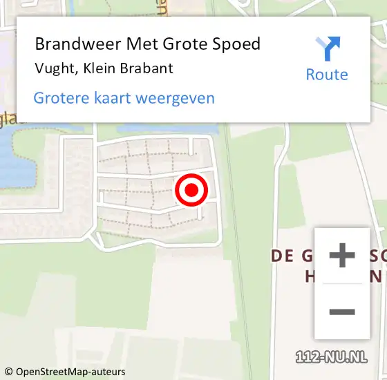 Locatie op kaart van de 112 melding: Brandweer Met Grote Spoed Naar Vught, Klein Brabant op 17 februari 2024 09:53
