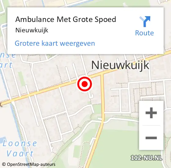 Locatie op kaart van de 112 melding: Ambulance Met Grote Spoed Naar Nieuwkuijk op 17 februari 2024 11:10